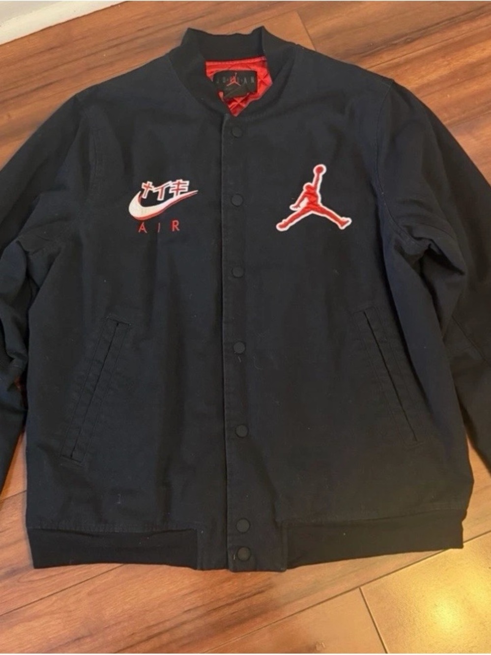 Jordan Brand X Nike Japan Black Bomber Jacket with Red Accents